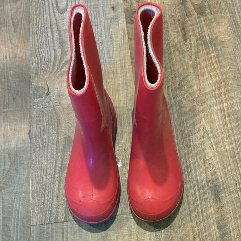 Girls Pink Rain Boots Size 13 Waterproof Mid Calf Purple Bottom